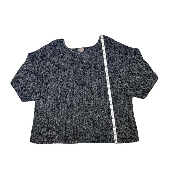 Chicos Thick Knit Black Heathered Sweater XL Cotton Chunky Women Oversized Cozy - Picture 5 of 9